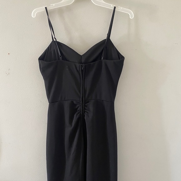 Black Mesh Prom Dress w Slit - Picture 7 of 9